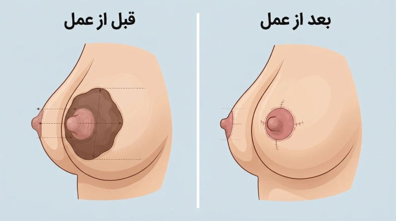 جراحی کوچک کردن نوک سینه